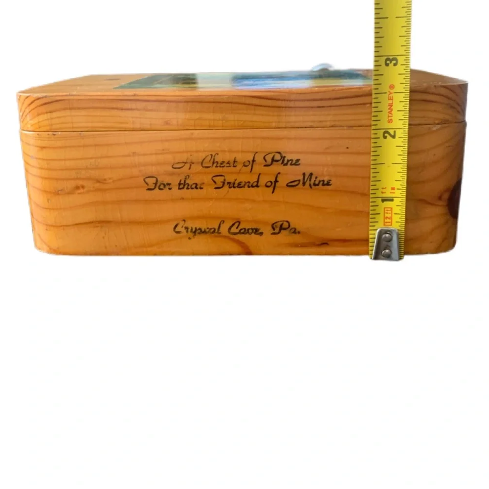 Vintage Crystal Cave PA A Chest of Pine for A Friend of Mine Souvenir Box Style